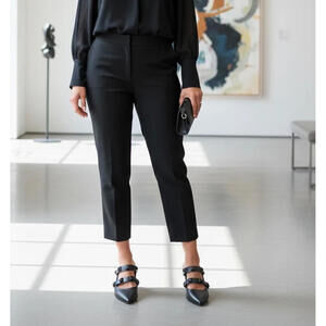 Marc Fisher Black Studded Pointed-Toe Mule Slides | Triple Strap | Size 9.5M